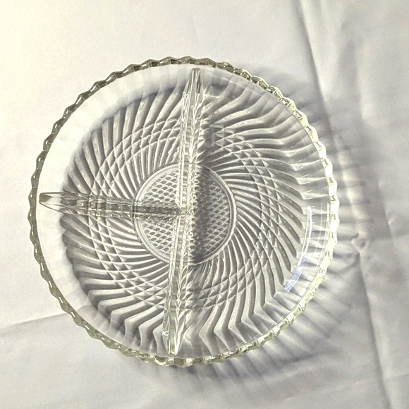 3 for $30 Vintage Indiana Glass, DIVIDED SERVING DISH, 1960's - Picture 1 of 3